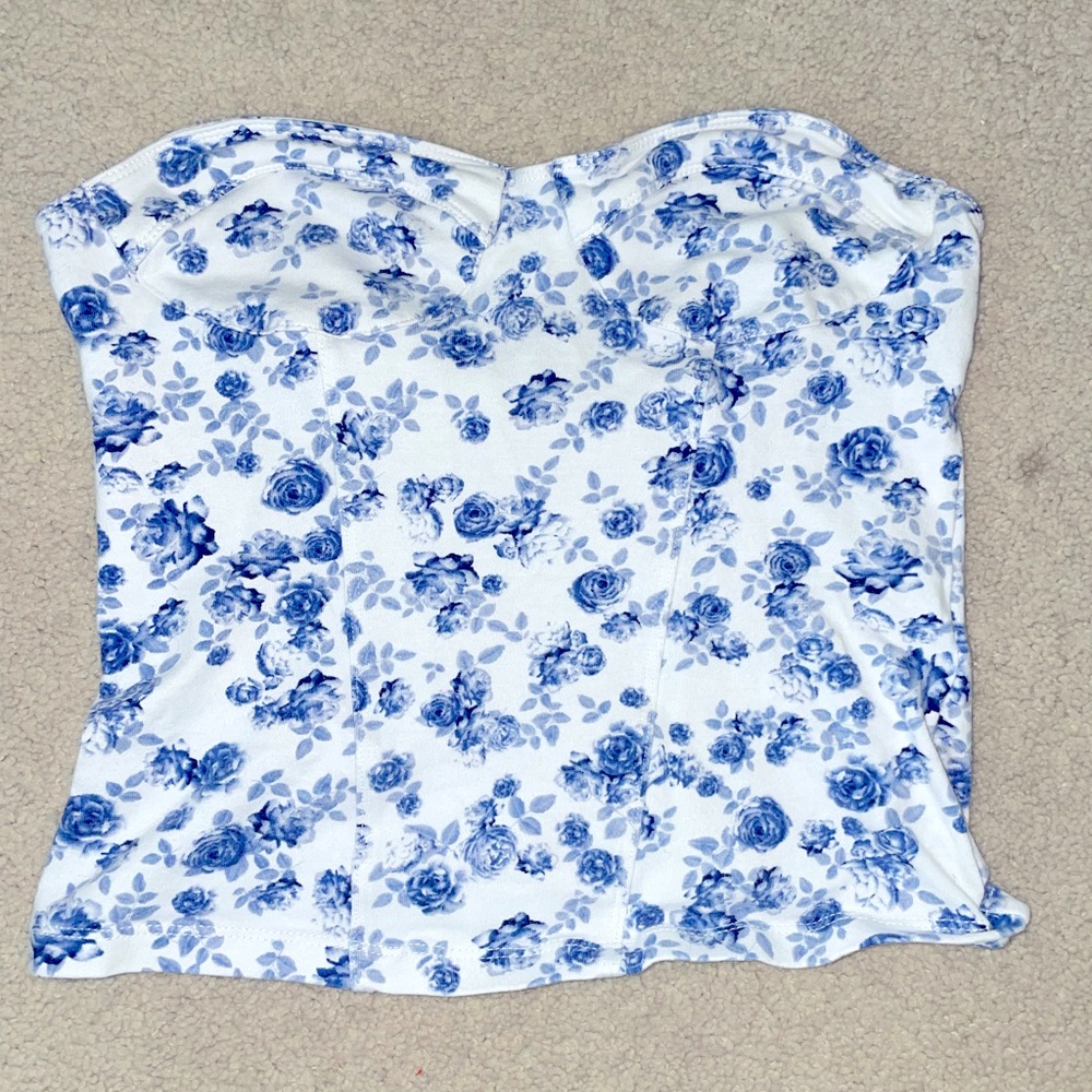 Floral bustier tube top